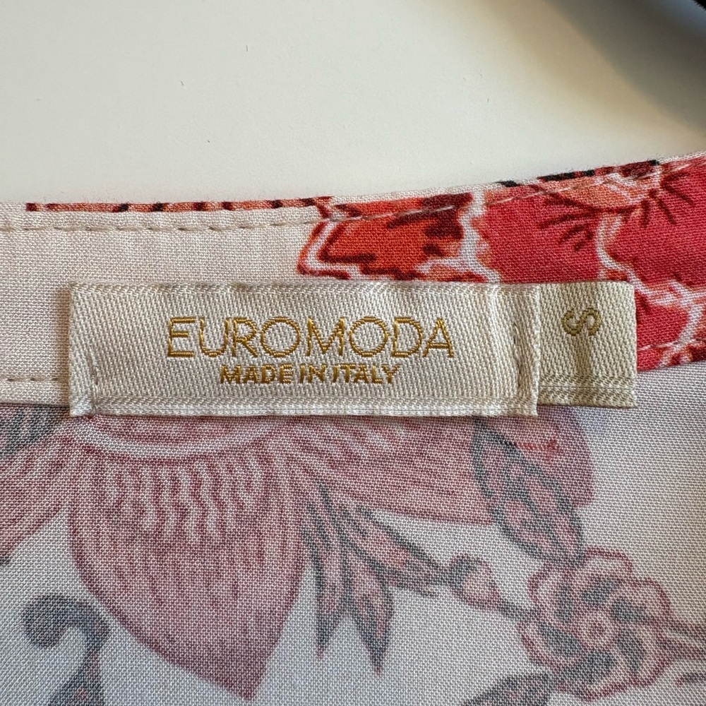Euromoda Boho Floral Tie Belt Midi/Maxi Dress Reds Size Small made in Italy - Picture 5 of 8